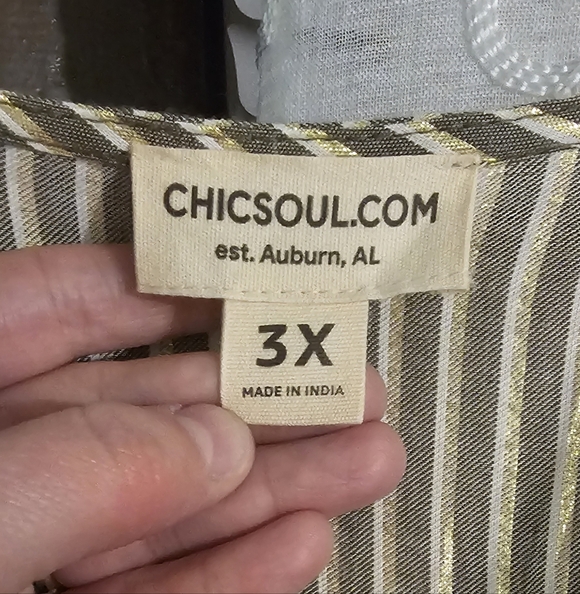 Chic Soul 3X Striped Long Sleeve Dress - Picture 4 of 5